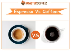 An espresso vs a cup of drip coffee